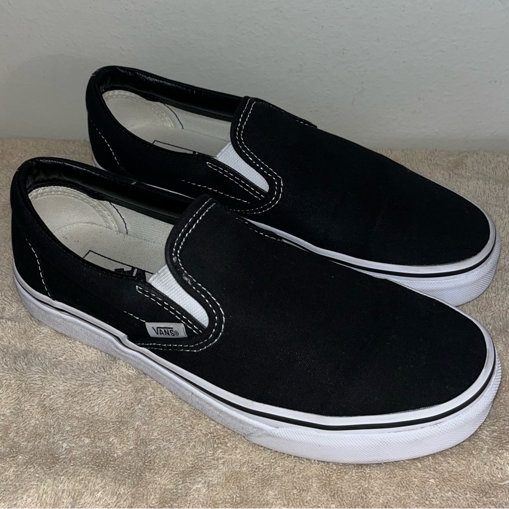Vans Black Classic Slip On Shoes